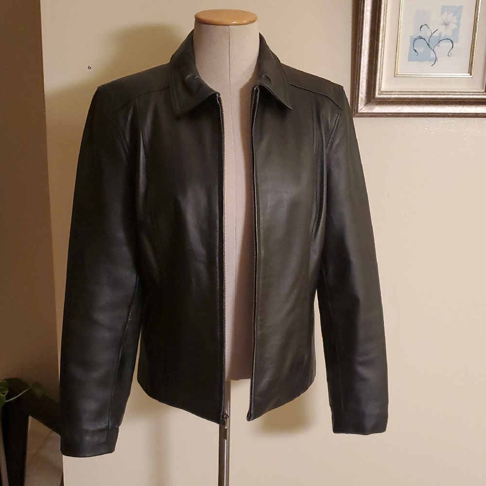 Sonoma Lambskin Black Leather Jacket
